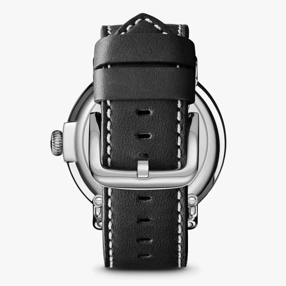 Shinola The Runwell 47mm Black Leather Strap Black Dial Mens Watch S0110000012