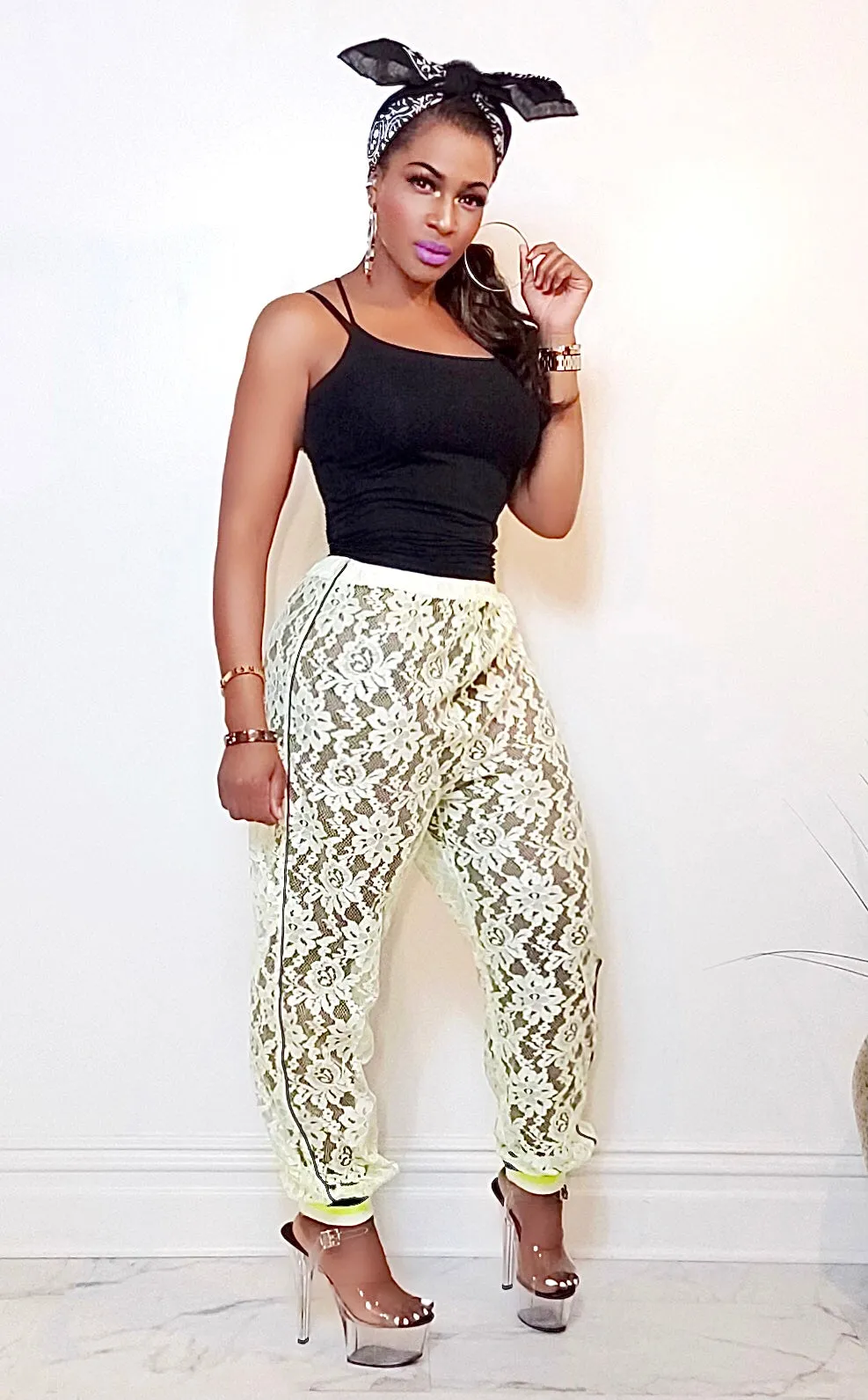 SILHOUETTE | LACE JOGGERS  (SIZE S-M-L-XL)
