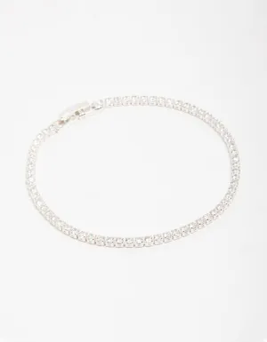 Silver Cubic Zirconia Mini Tennis Bracelet