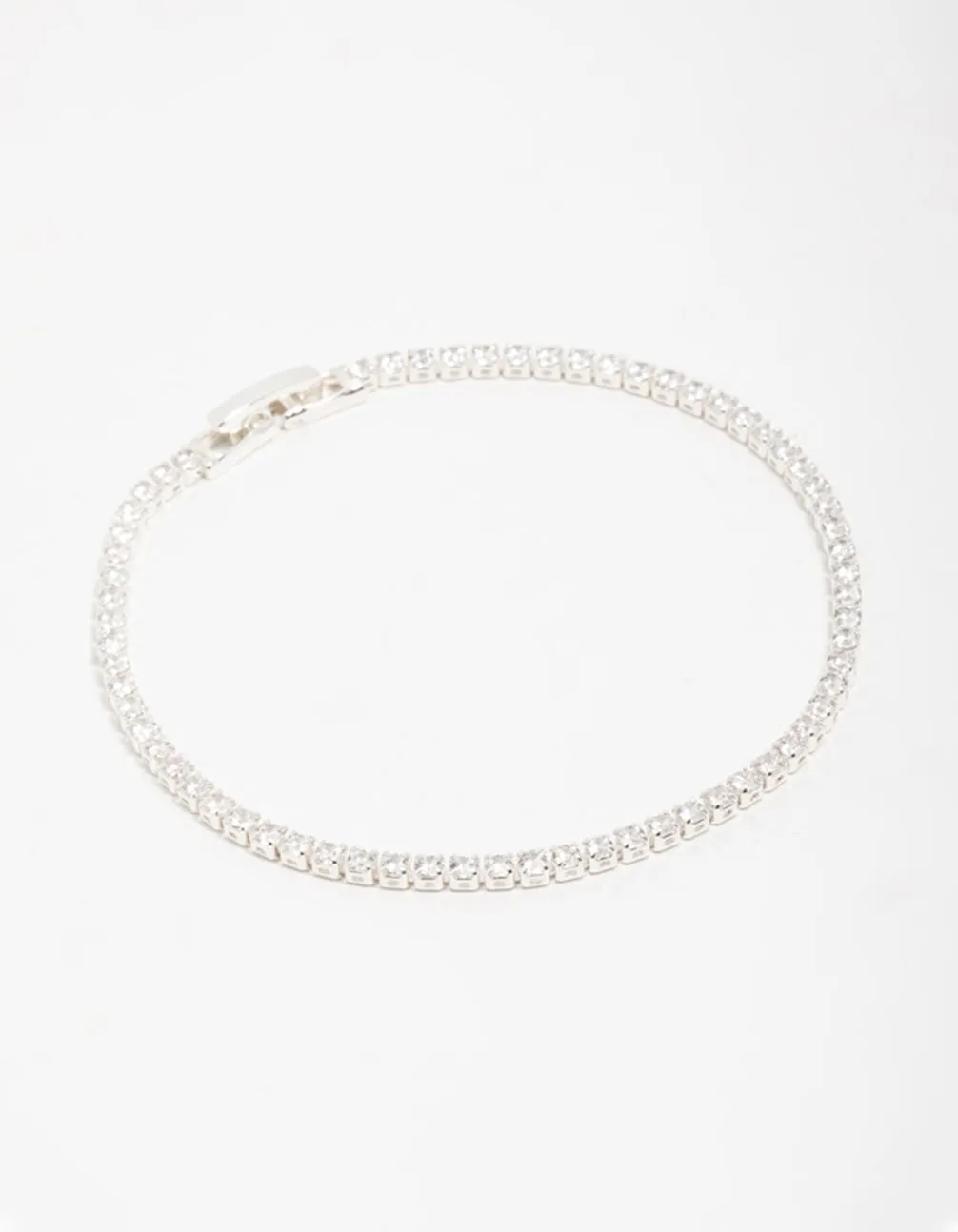 Silver Cubic Zirconia Mini Tennis Bracelet