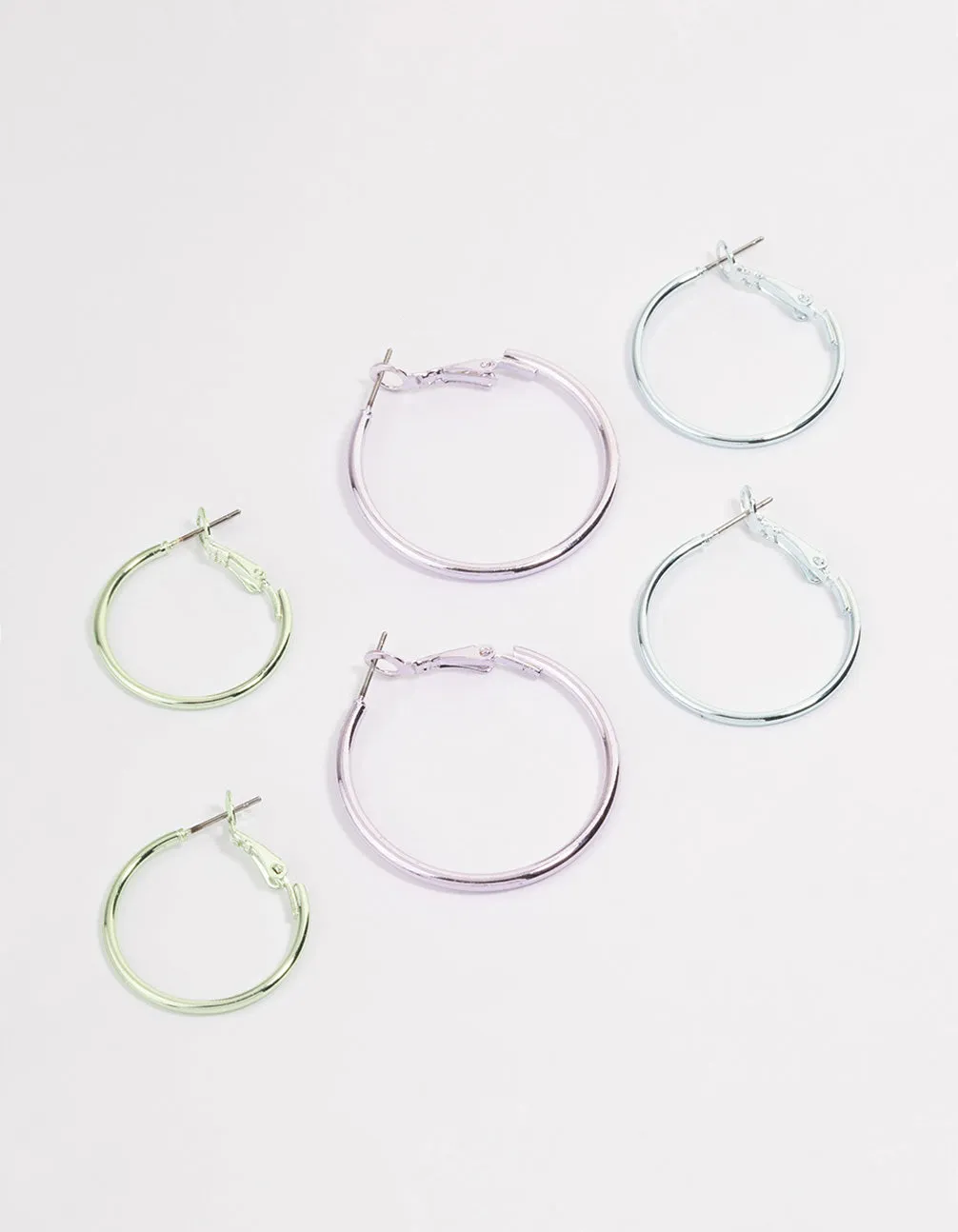 Silver Metallic Hoop Earrings Pack
