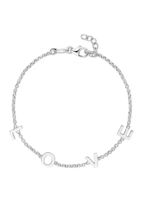 SIMPLY SILVER 925 Sterling Silver Love Initial Bracelet One Size
