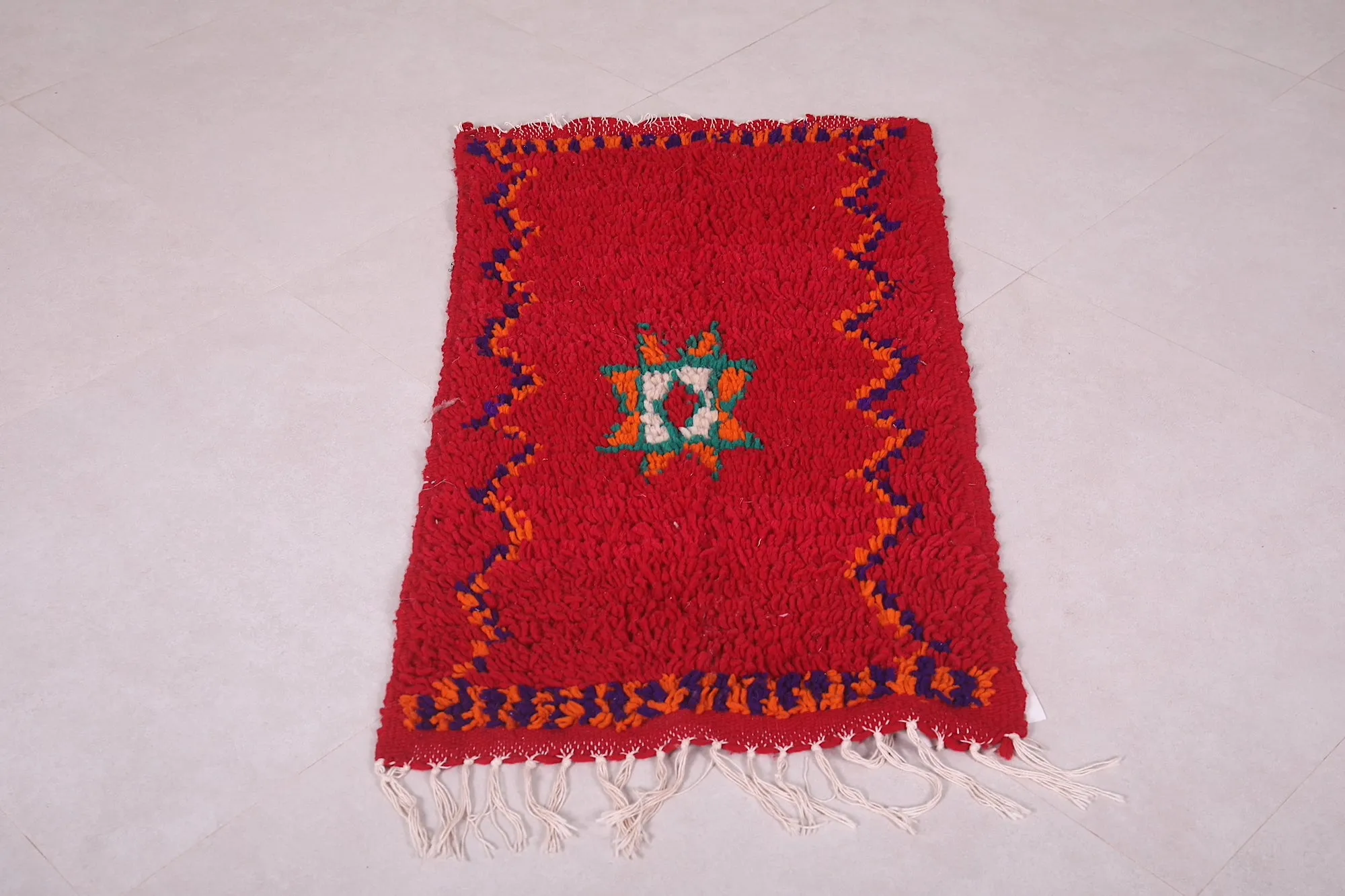 Small Red Berber Rug 1.8 x 3.3 Feet - Vibrant Moroccan Accent