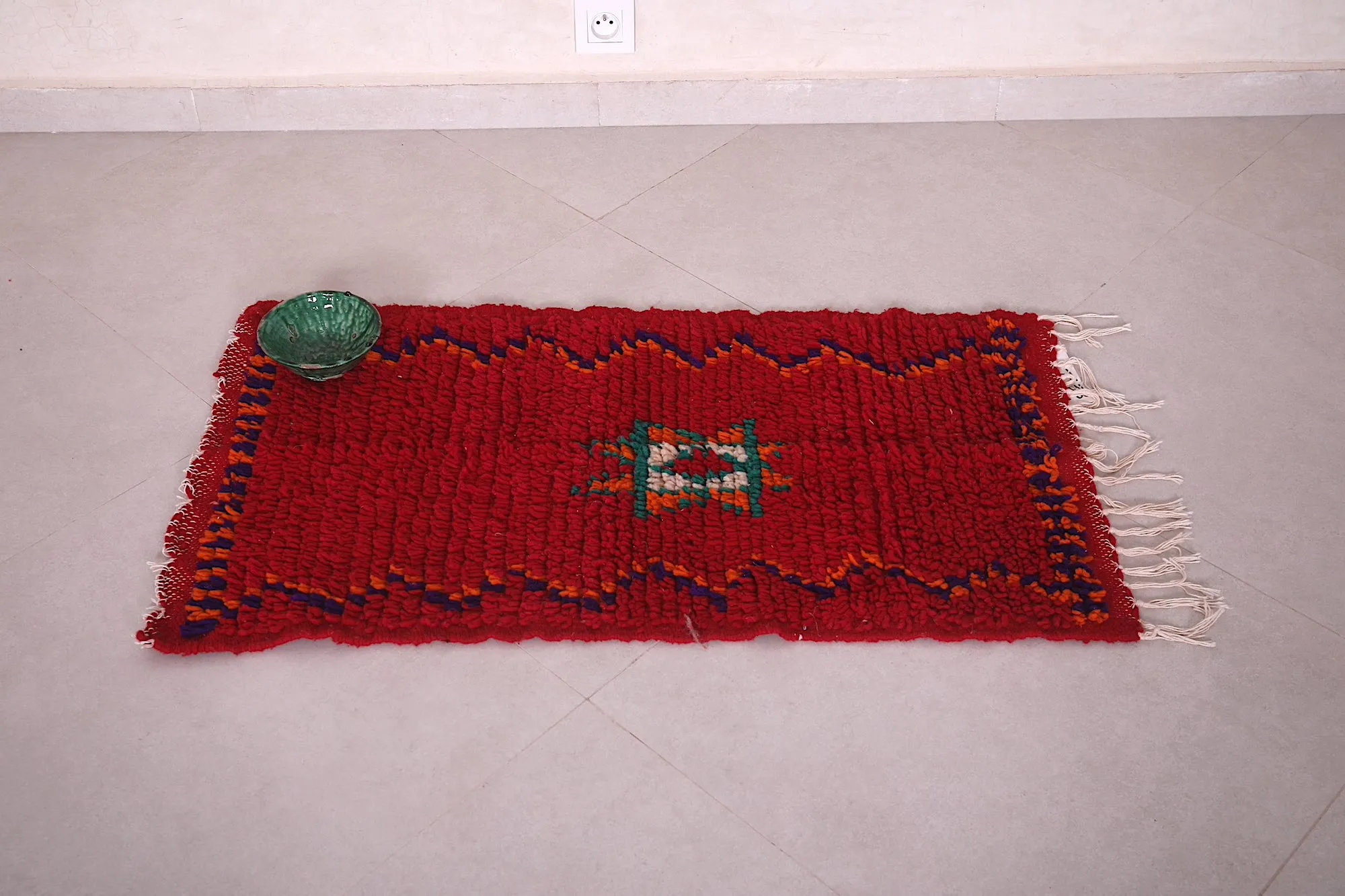Small Red Berber Rug 1.8 x 3.3 Feet - Vibrant Moroccan Accent