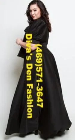 Solid Long Puff Sleeve Dress