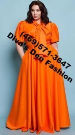 Solid Long Puff Sleeve Dress