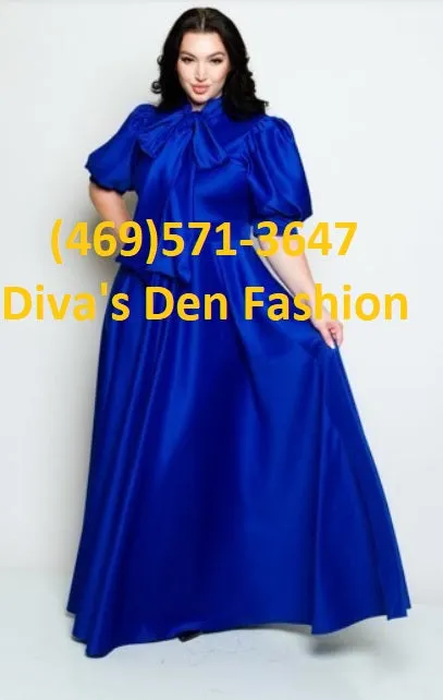 Solid Long Puff Sleeve Dress