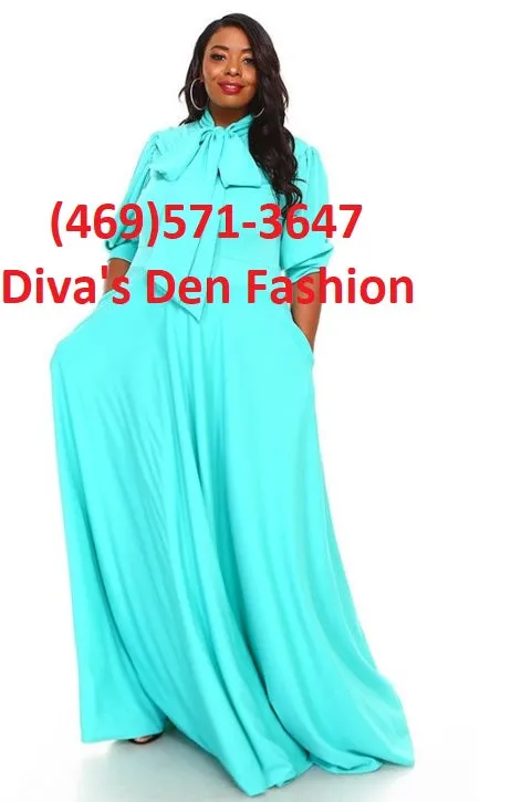 Solid Long Puff Sleeve Dress