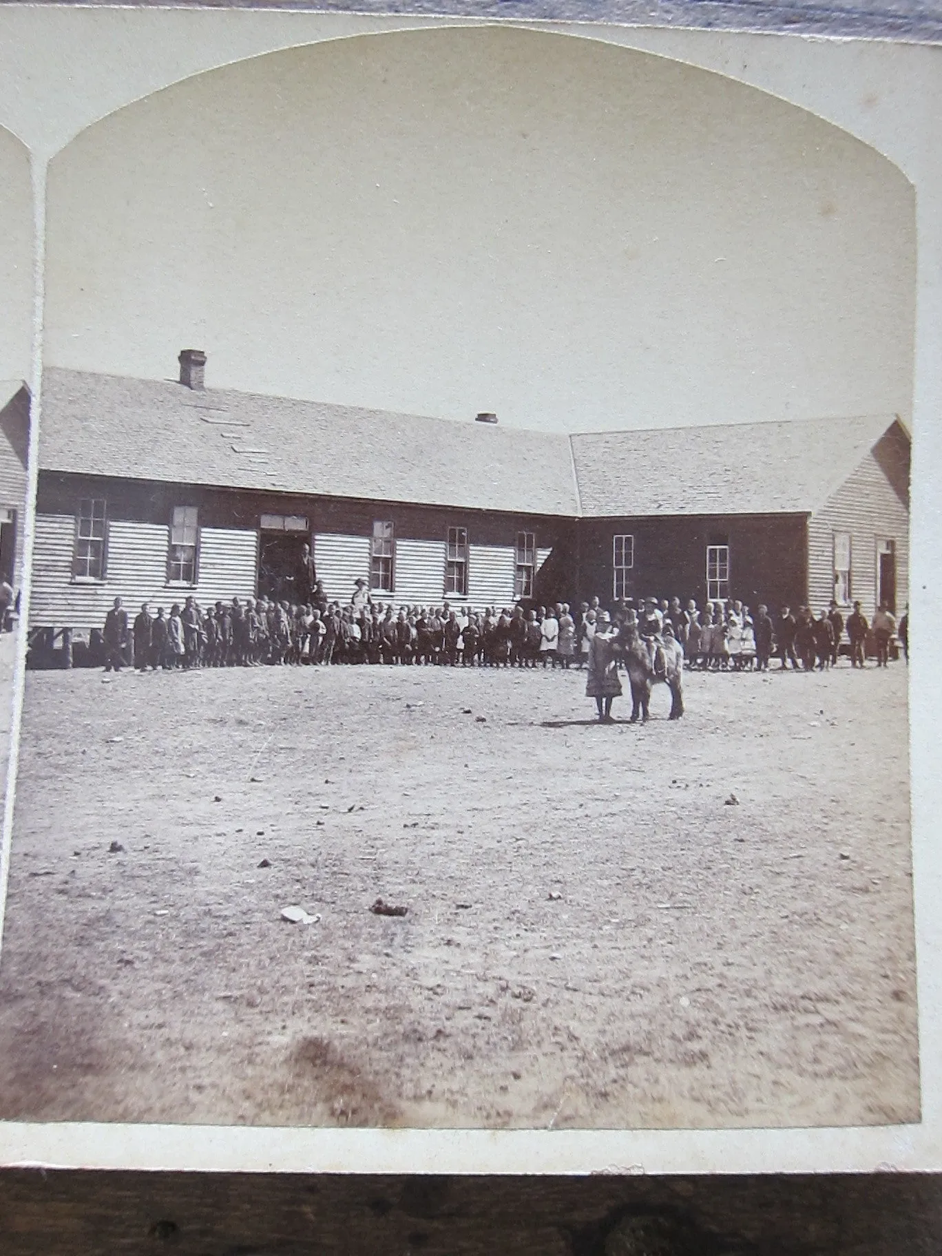 Stereoscope Card by Charles Emery 1880's ,Public School Silver Cliff Colorado