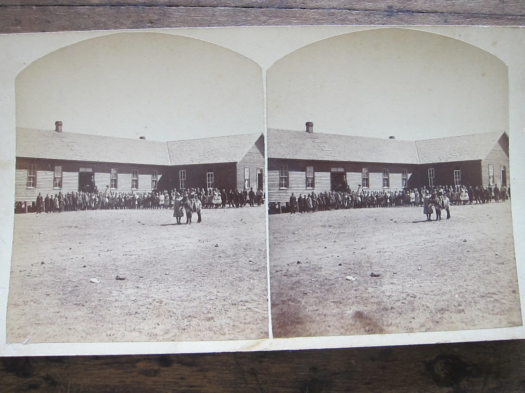 Stereoscope Card by Charles Emery 1880's ,Public School Silver Cliff Colorado