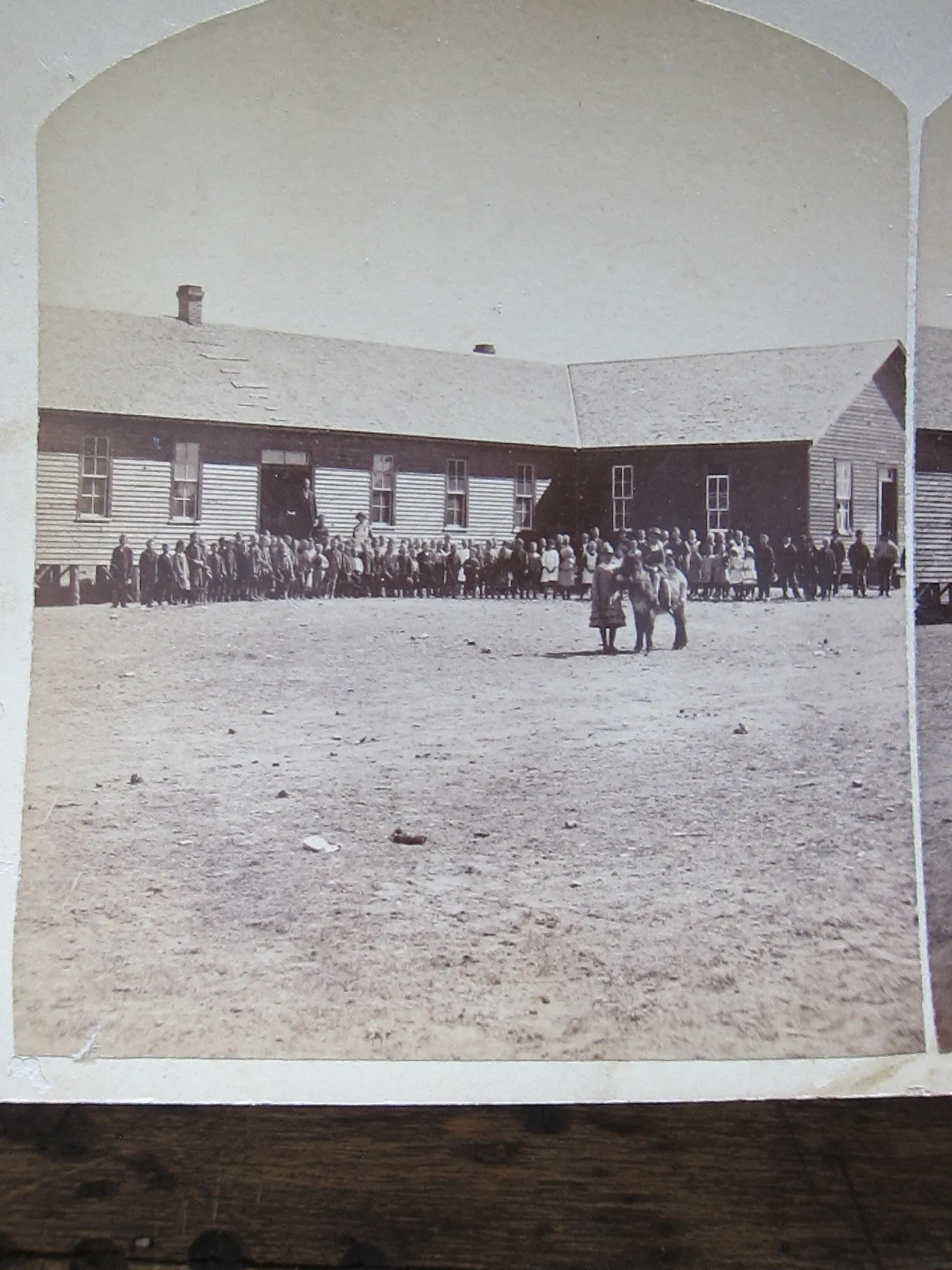 Stereoscope Card by Charles Emery 1880's ,Public School Silver Cliff Colorado