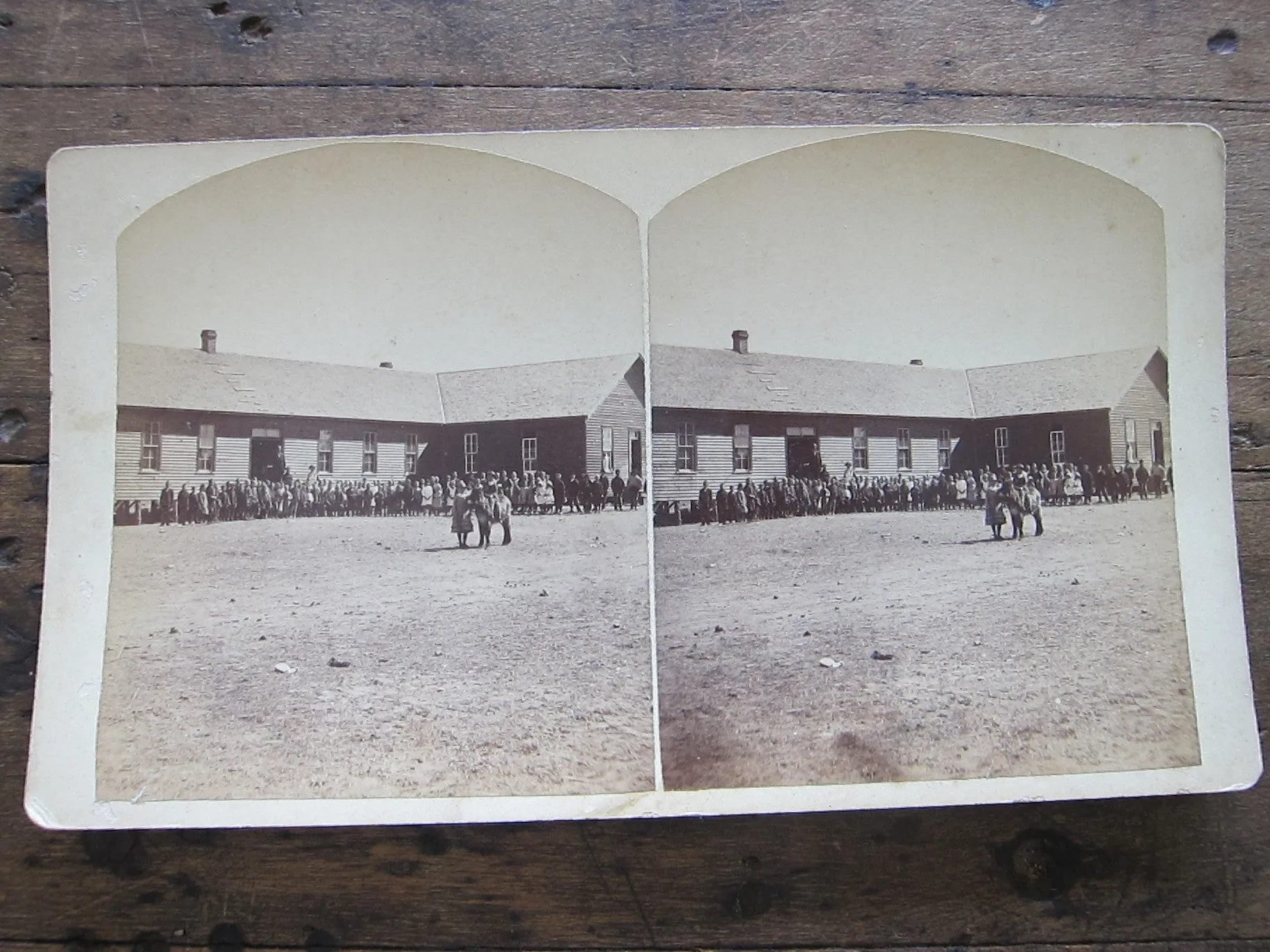 Stereoscope Card by Charles Emery 1880's ,Public School Silver Cliff Colorado