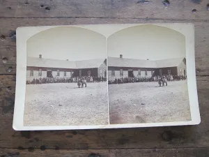 Stereoscope Card by Charles Emery 1880's ,Public School Silver Cliff Colorado