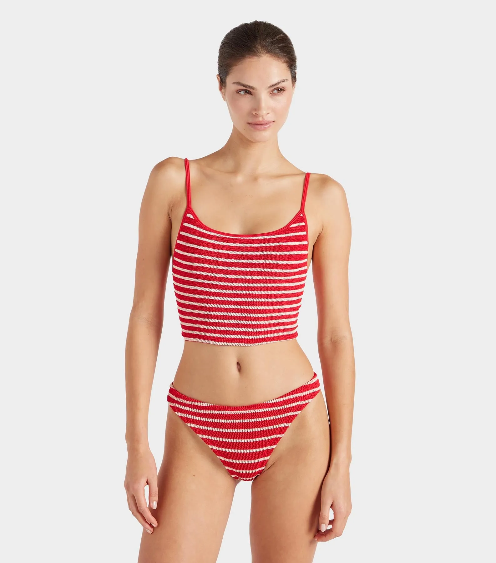 Strap Bikini - Red/White Stripe