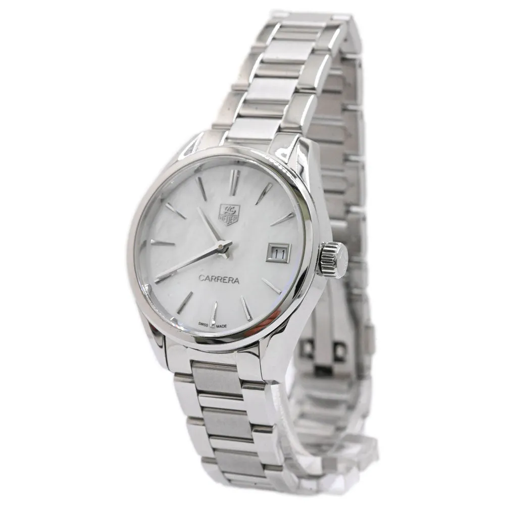 Tag Heuer Ladies Carrera Stainless Steel 32mm White MOP Stick Dial Watch Ref# WAR1311.BA0778