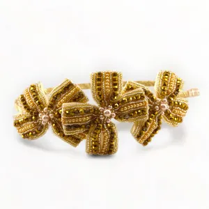 The Jolie Girls Gold Crystal Bow Headband
