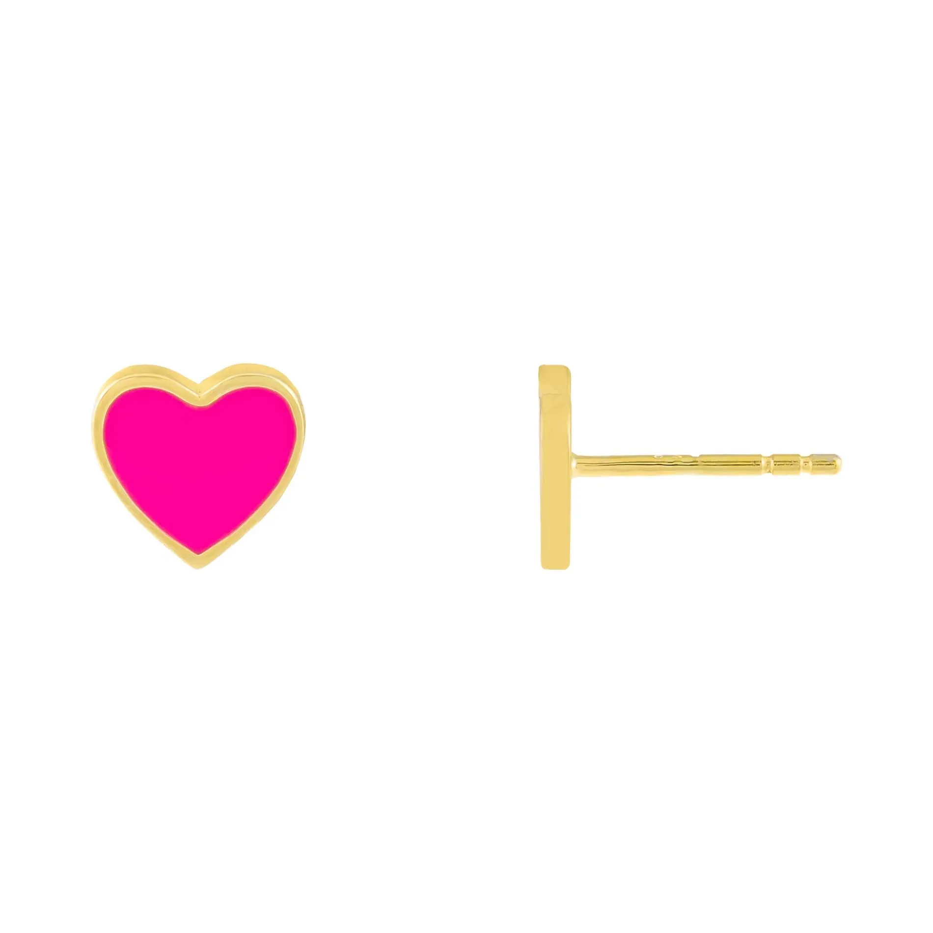 Tiny Heart Enamel Stud Earring
