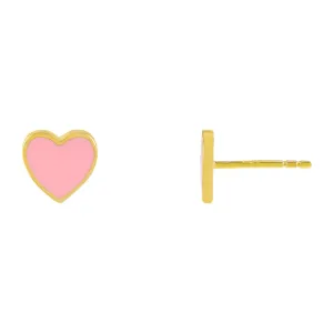 Tiny Heart Enamel Stud Earring