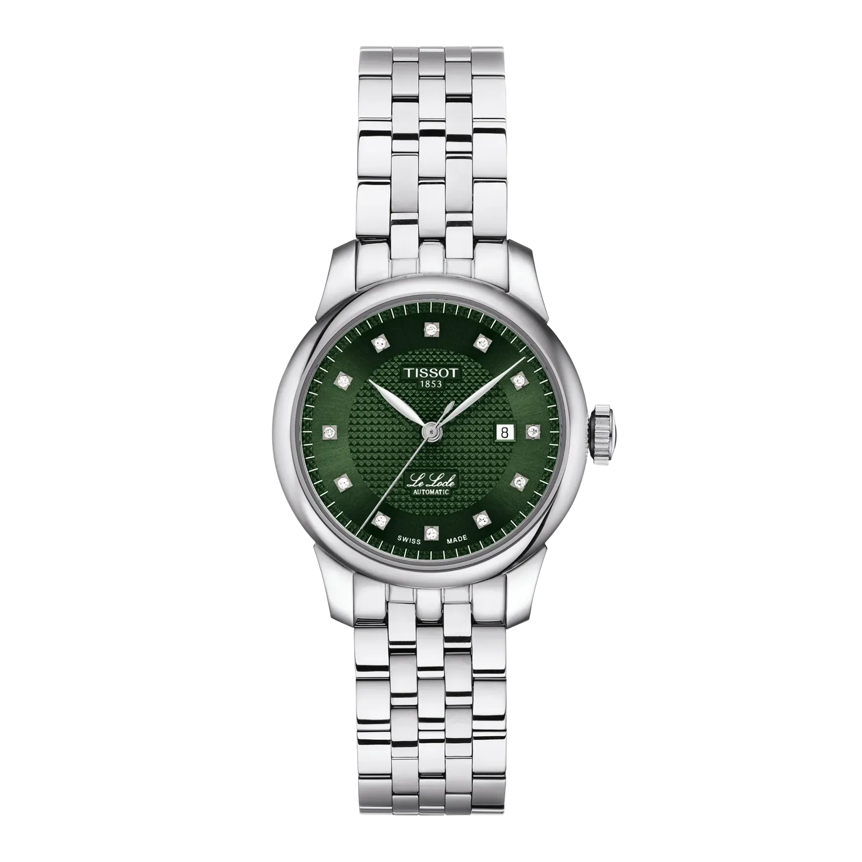 Tissot Le Locle Automatic 29mm Green Dial Diamonds Women's Watch T0062071109600