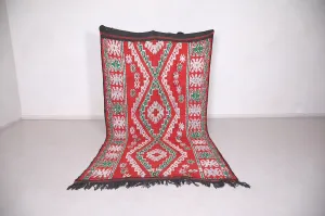 Traditional Moroccan Rug 5.6 x 9.8 FT - Red and Green Elegance
