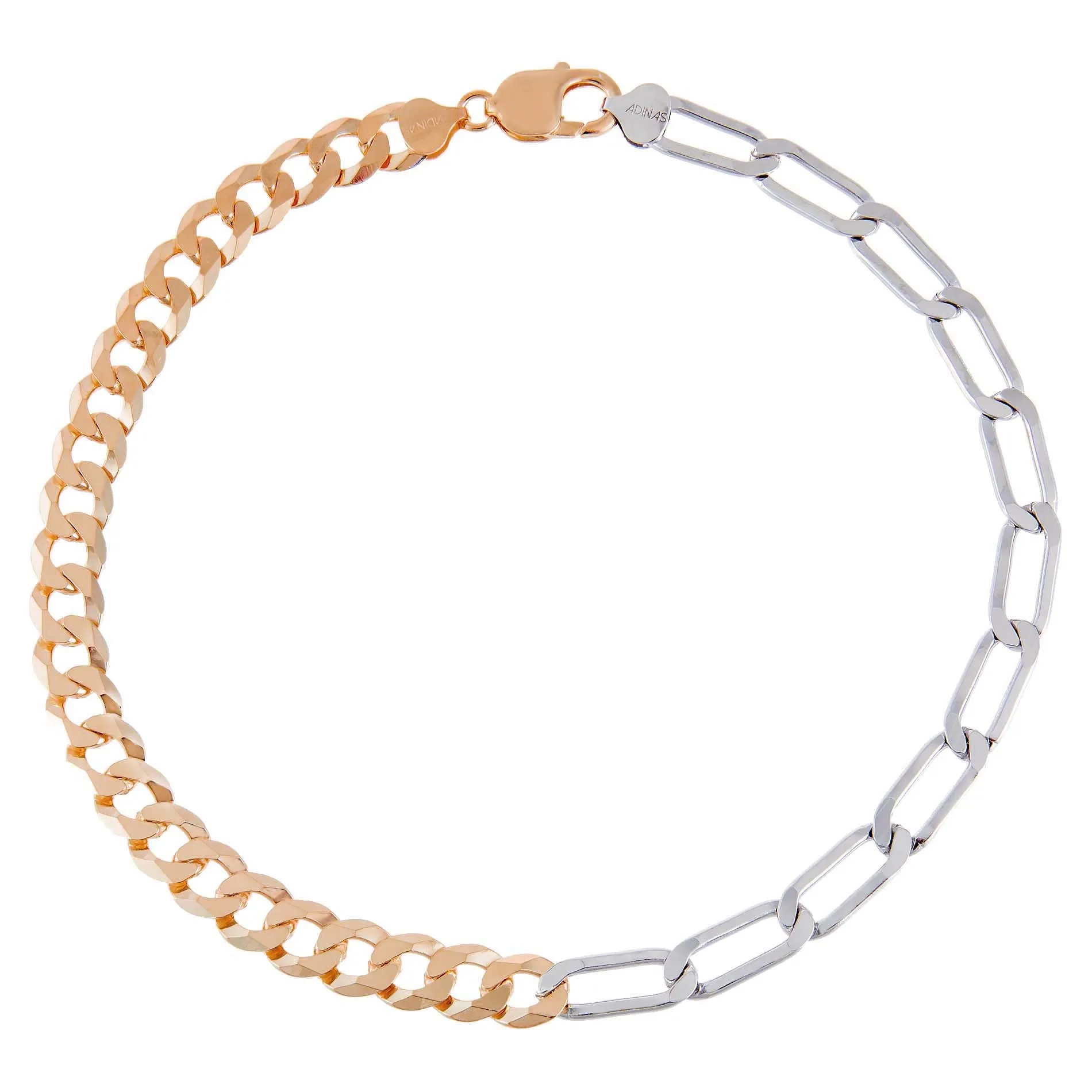 Two Tone Cuban X Twisted Paperclip Necklace