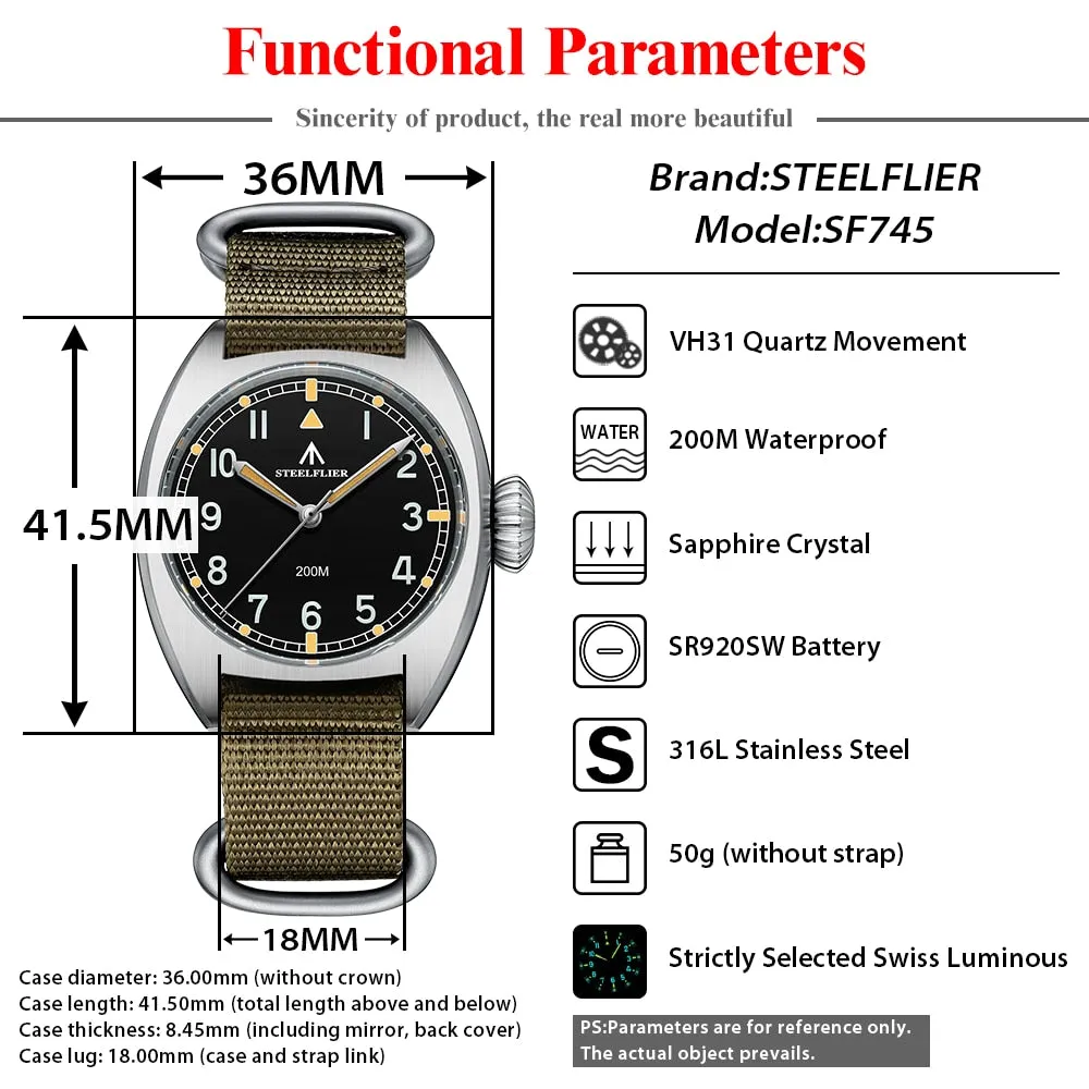 UK Warehouse - Steelflier SF745 British Army W10 Quartz Field Watch