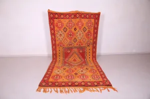 Vibrant Orange Moroccan Rug 5.2 x 11.6 FT - Handwoven Bohemian Charm