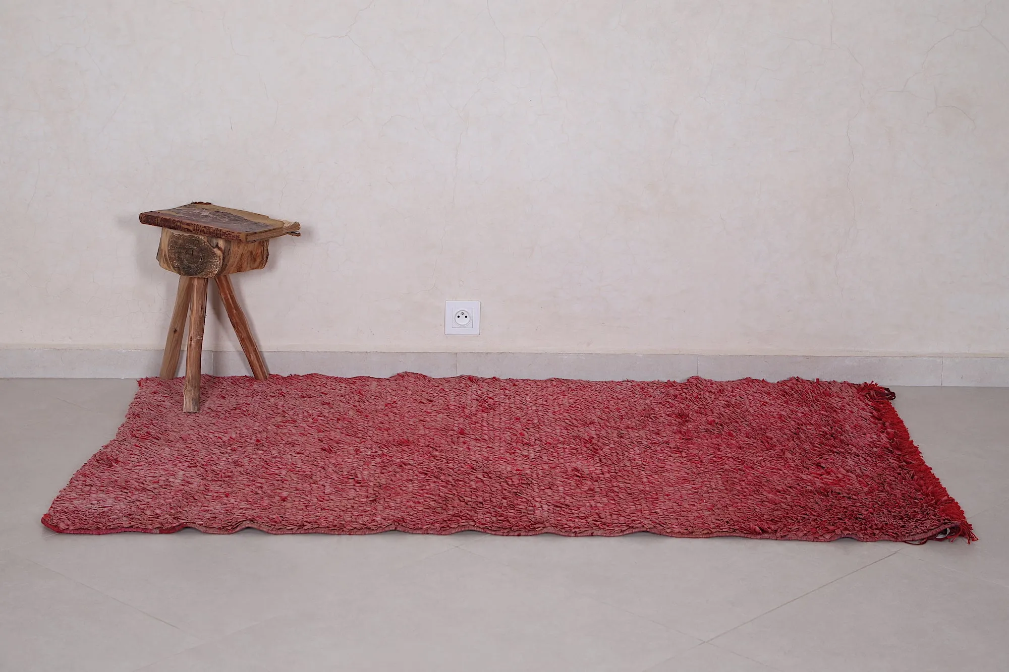 Vibrant Red Moroccan Rug – 3.3 x 5.7 Feet – Handmade Charm