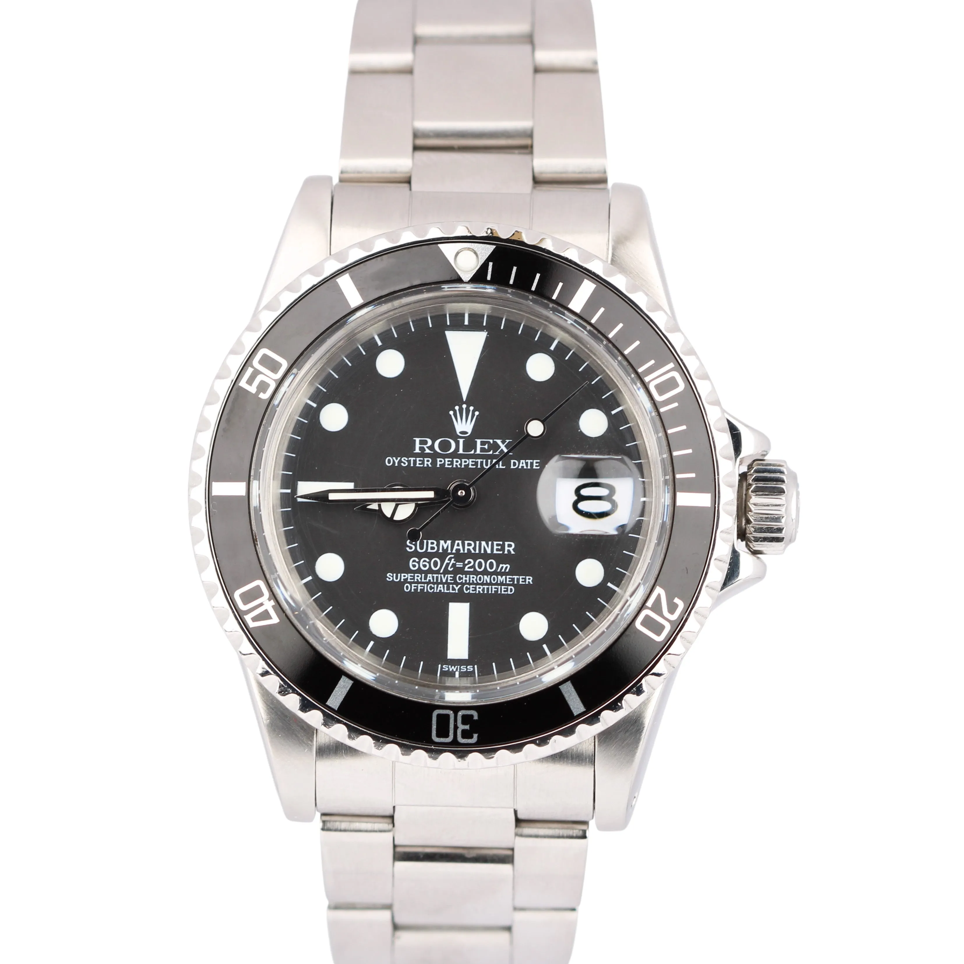 Vintage 1978 Rolex Submariner Date Stainless Steel Black Dial 40mm 1680 Watch