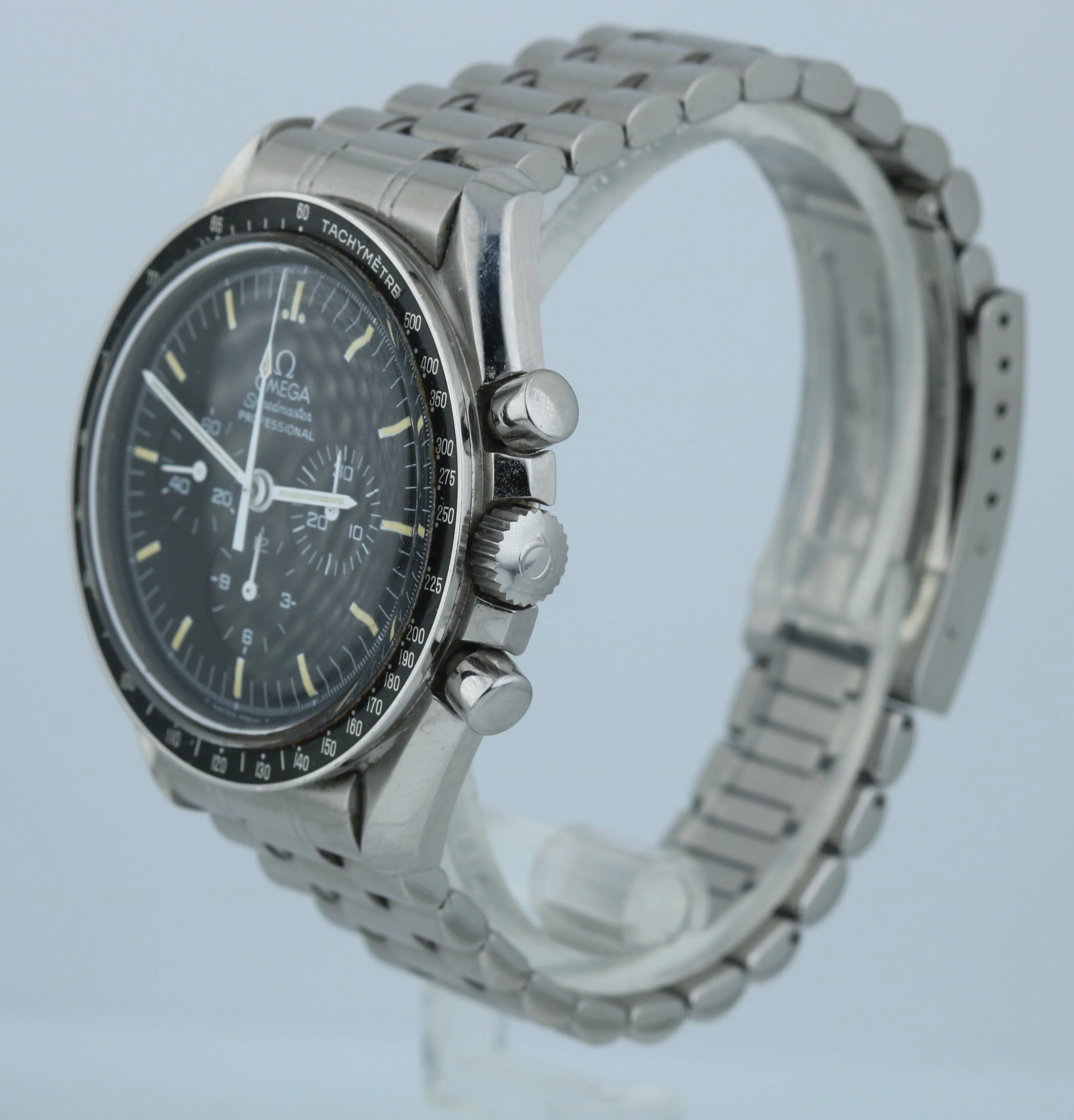 Vintage 1990s Omega Speedmaster Black 42mm PATINA 145.022 Stainless Steel Watch