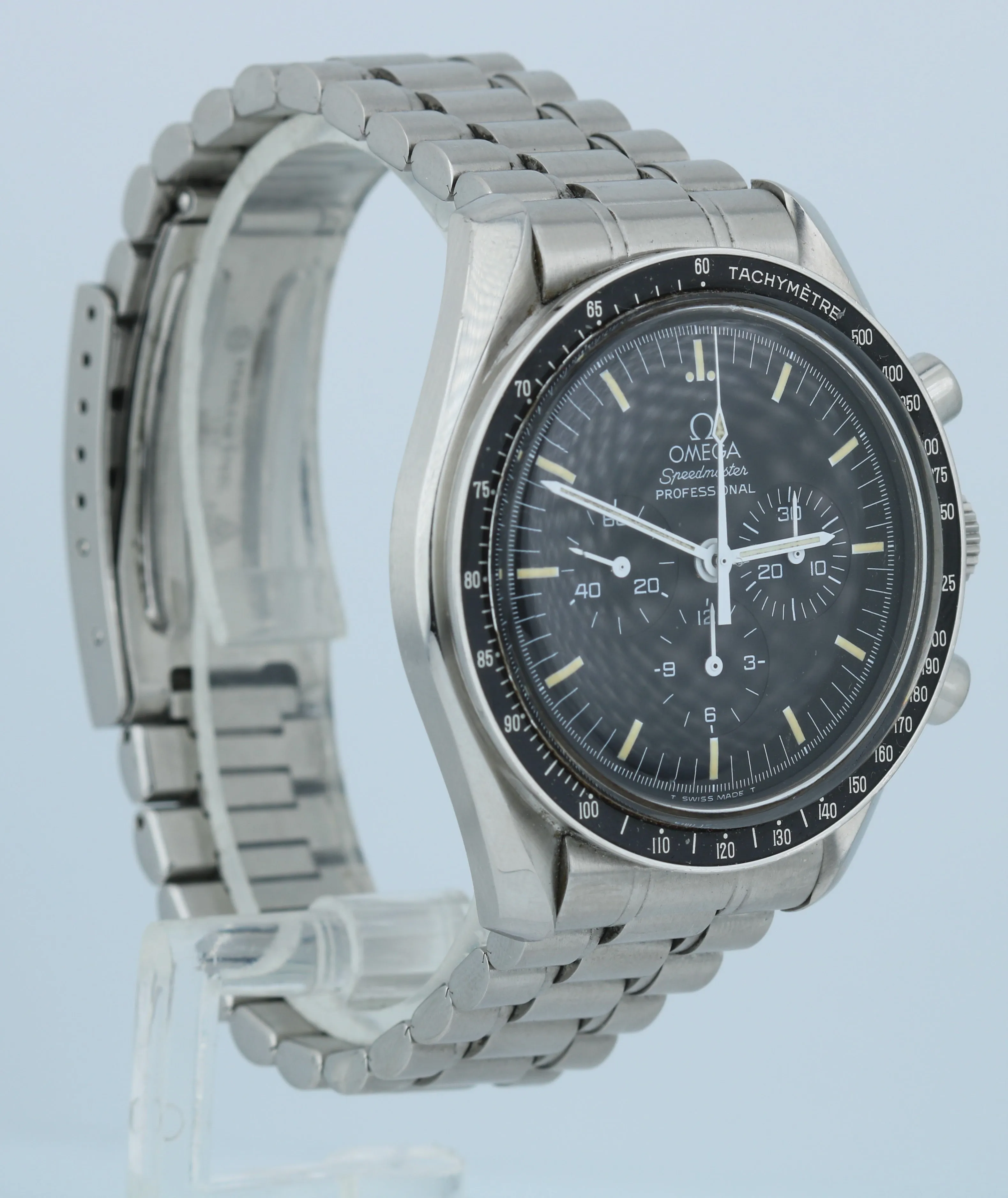 Vintage 1990s Omega Speedmaster Black 42mm PATINA 145.022 Stainless Steel Watch