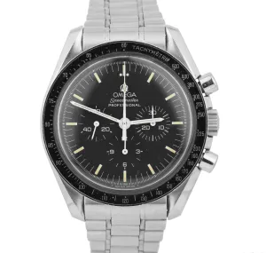 Vintage 1990s Omega Speedmaster Black 42mm PATINA 145.022 Stainless Steel Watch