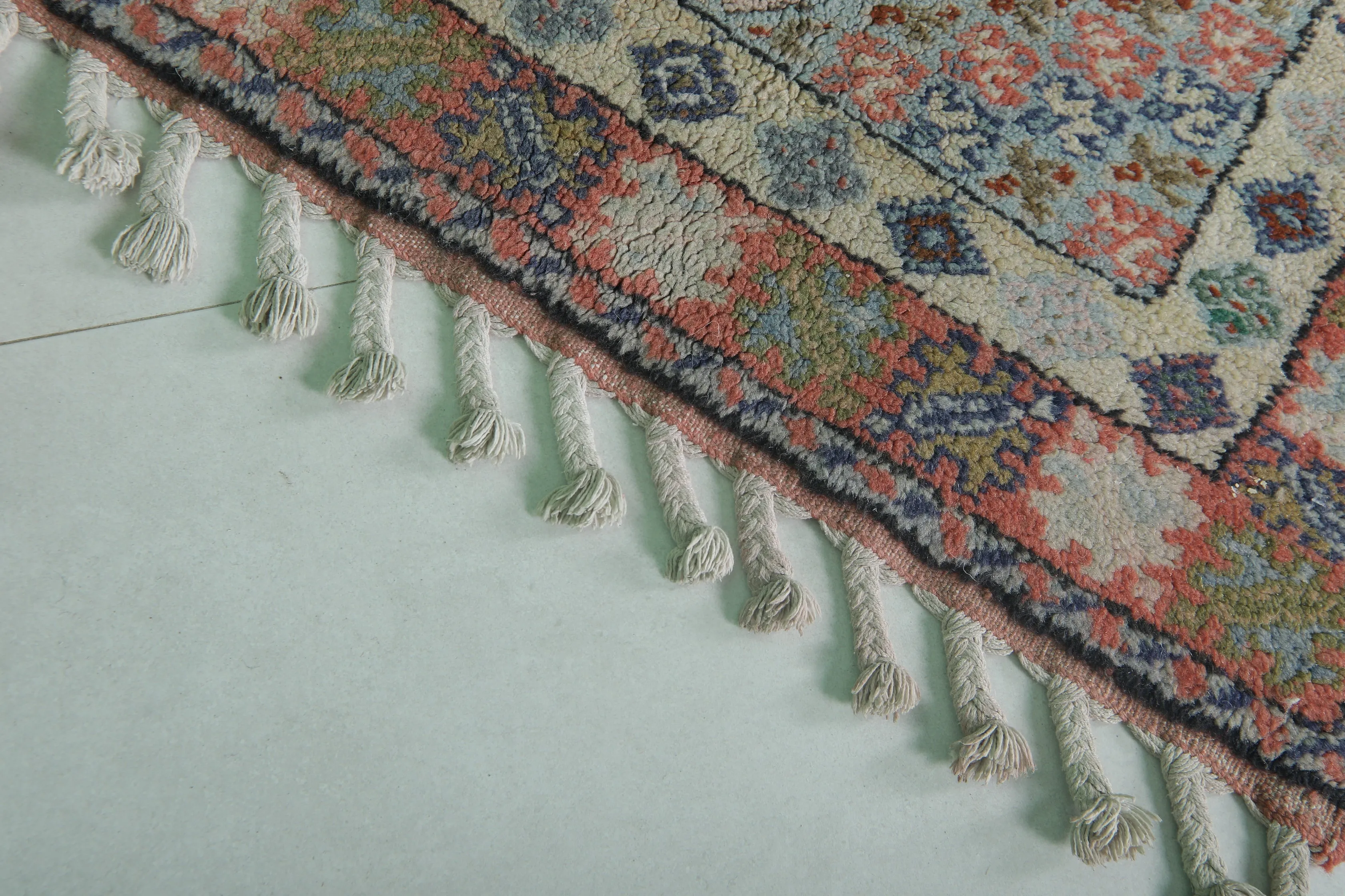 Vintage Azilal Rug 2.7 x 4.4 FT - Moroccan Floral & Geometric Design