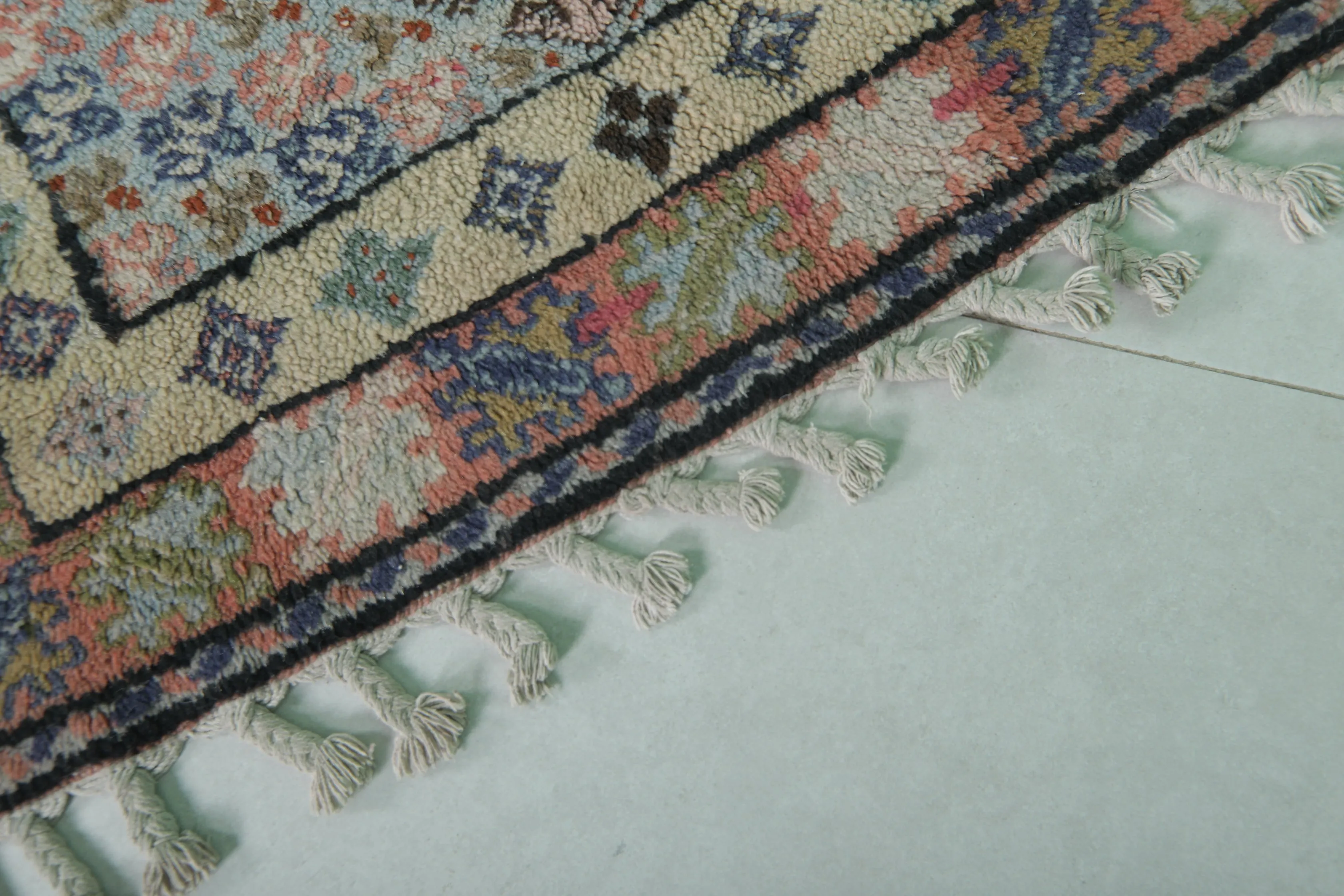 Vintage Azilal Rug 2.7 x 4.4 FT - Moroccan Floral & Geometric Design