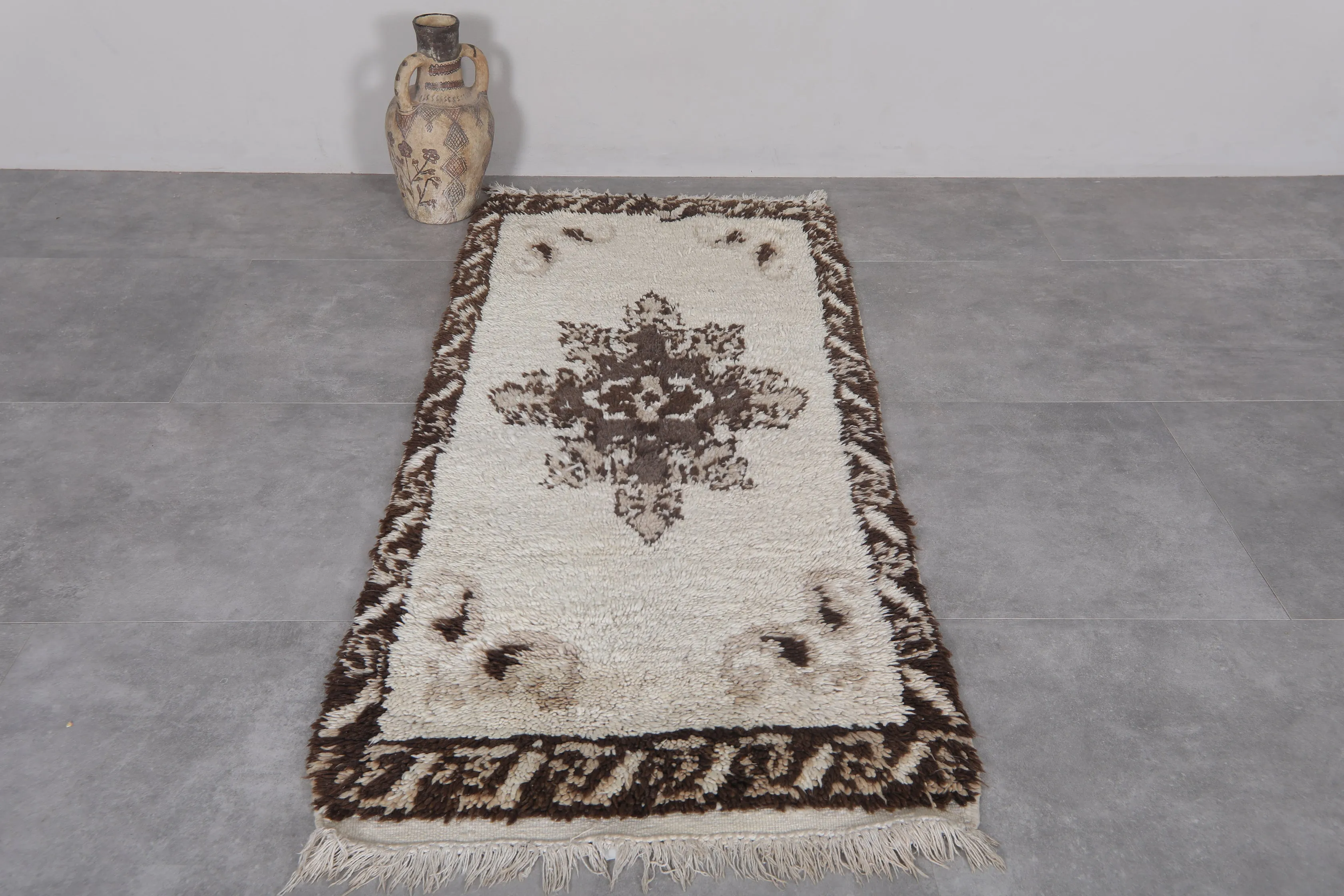 Vintage Berber Carpet – 2.3 x 6.3 ft Handmade Moroccan Rug