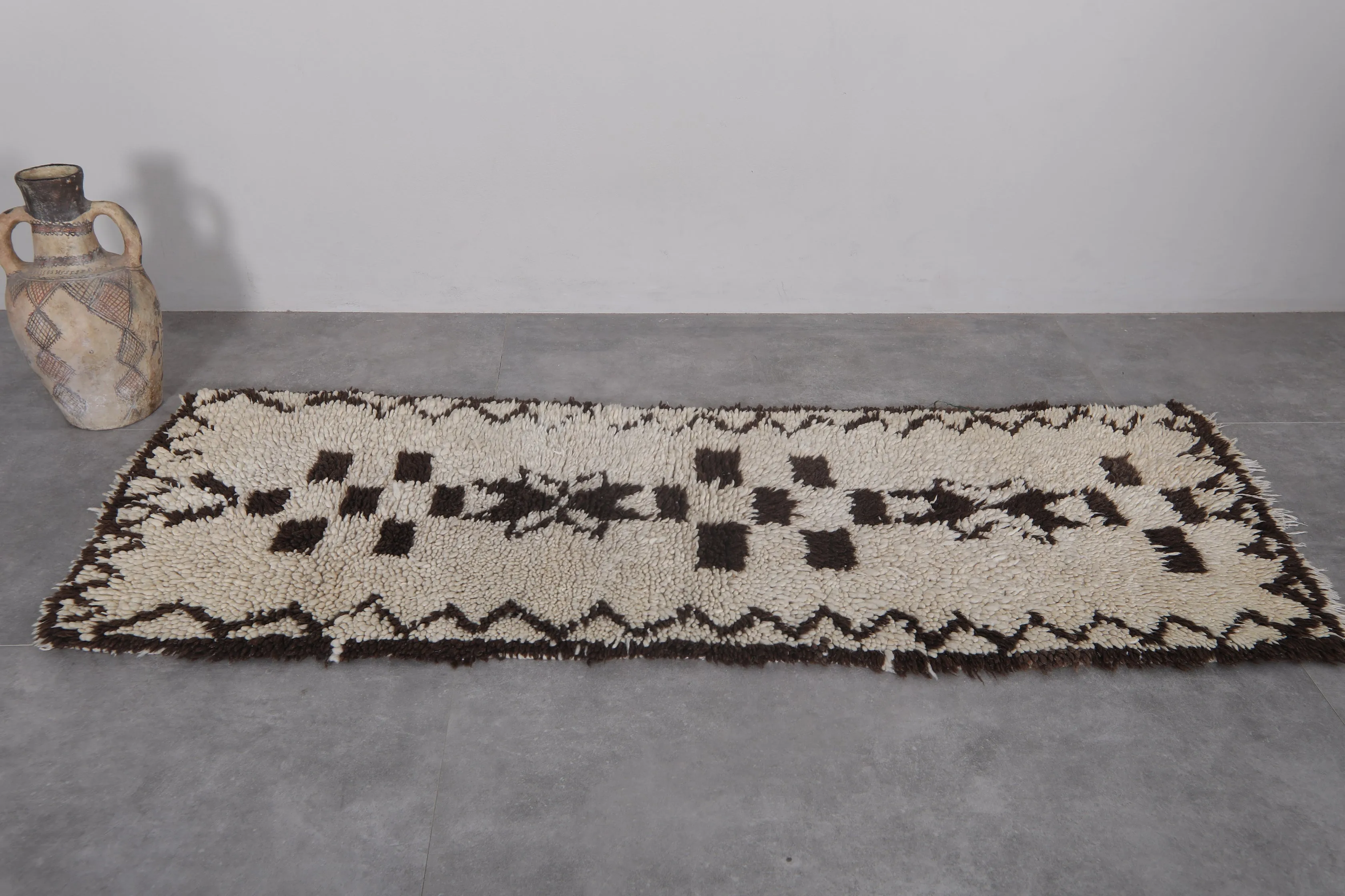 Vintage Berber Carpet – 2.3 x 6.3 ft Handmade Moroccan Rug