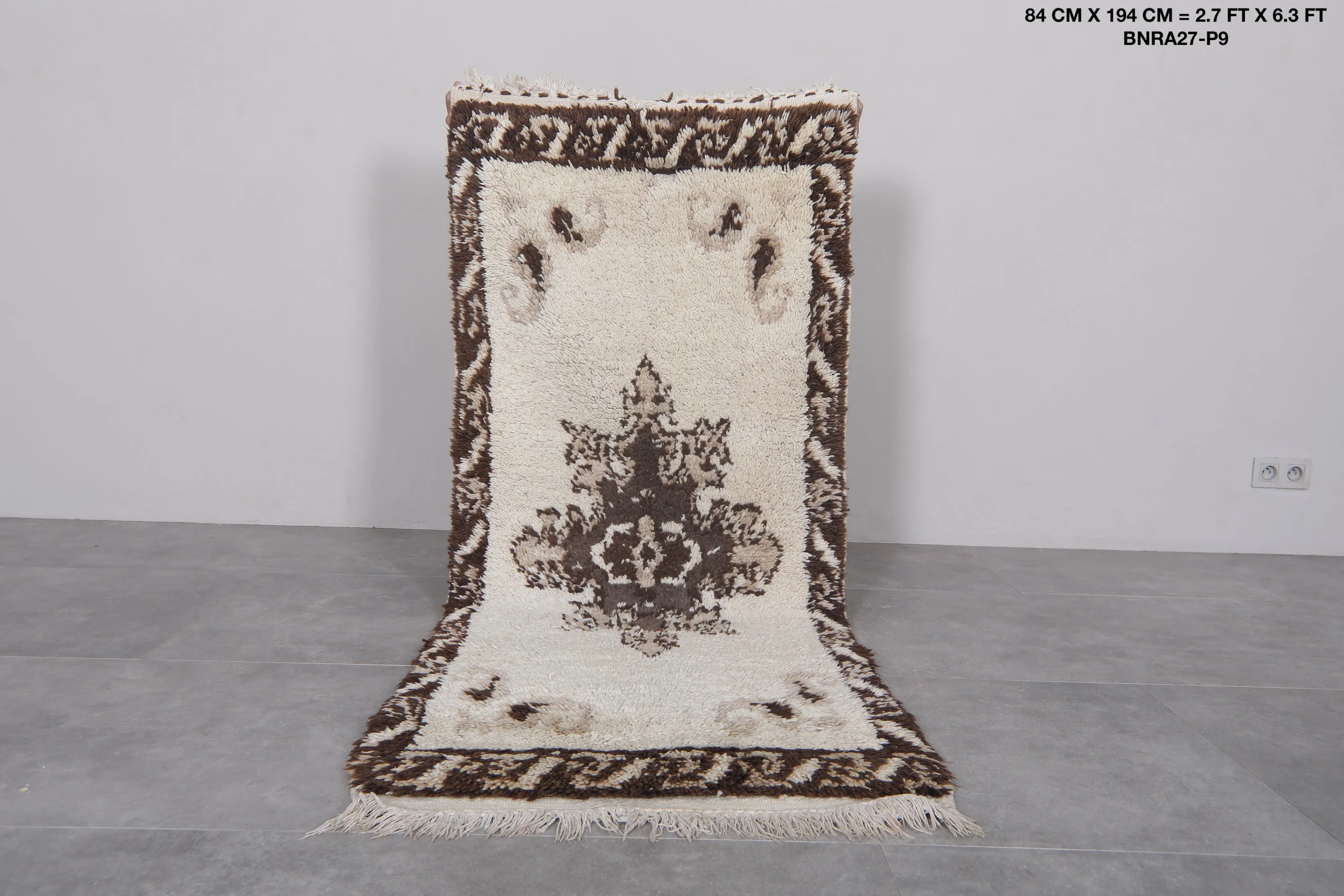 Vintage Berber Carpet – 2.3 x 6.3 ft Handmade Moroccan Rug