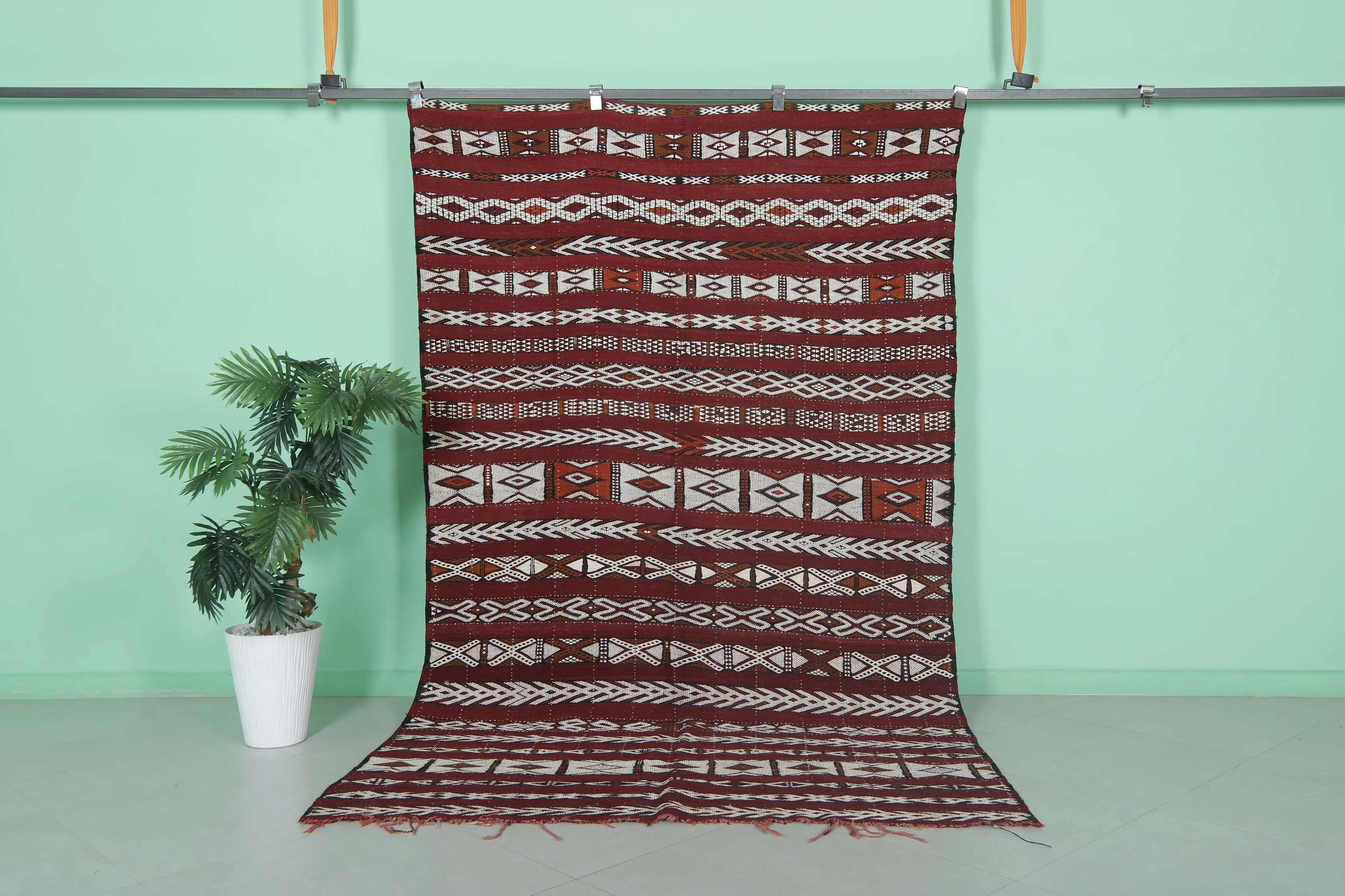 Vintage Berber Rug - 5.3 ft x 9 ft - Moroccan Beni Ourain Carpet