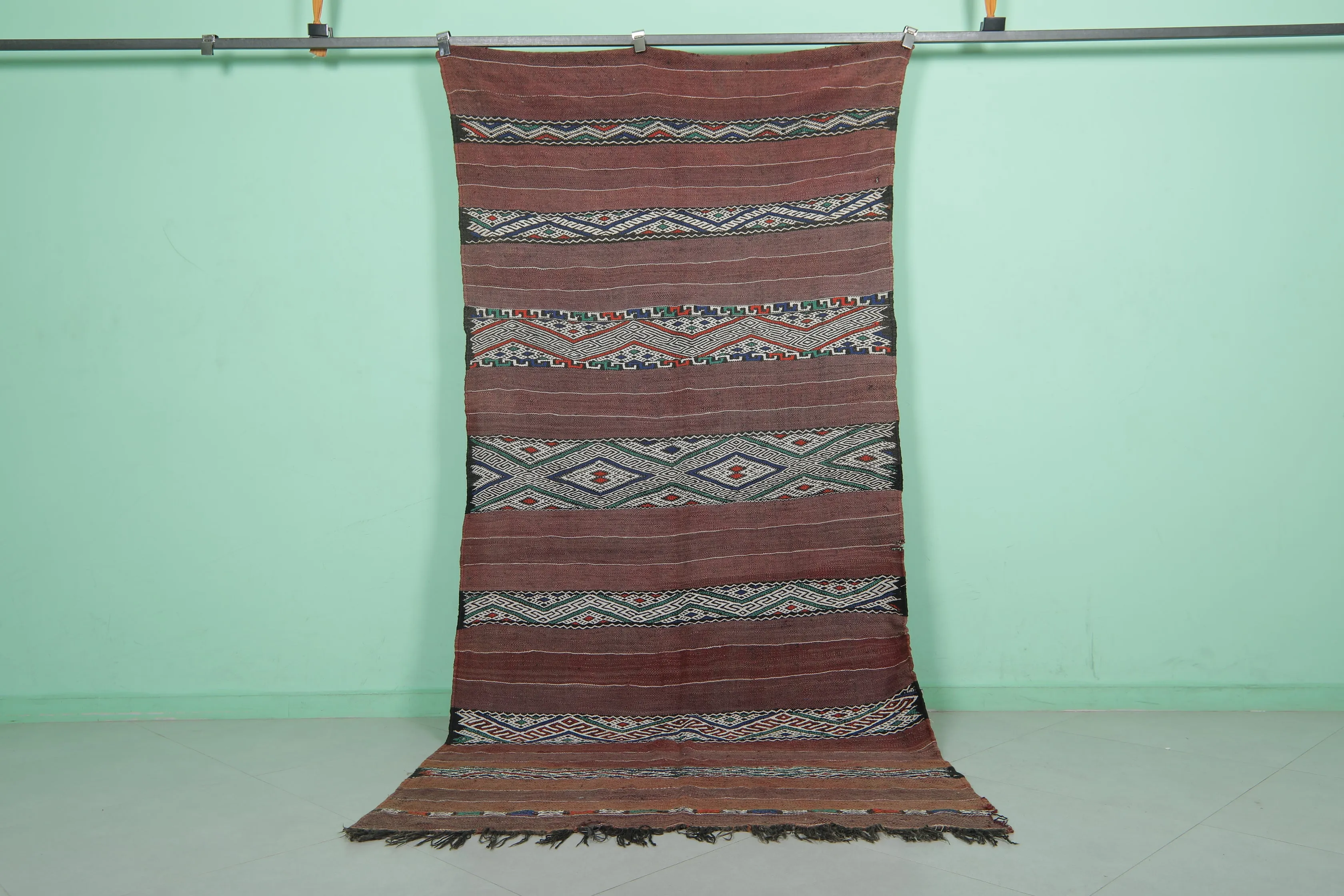 Vintage Berber Rug Runner - 4.2 FT × 9.2 FT | Moroccan Style