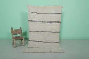 Vintage Berber Wedding Blanket 3.4 x 5.8 ft | Handwoven Moroccan Textile