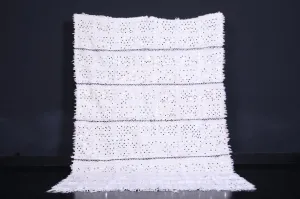 Vintage Berber Wedding Blanket 5.5 ft x 8.1 ft - Handwoven Moroccan Handira