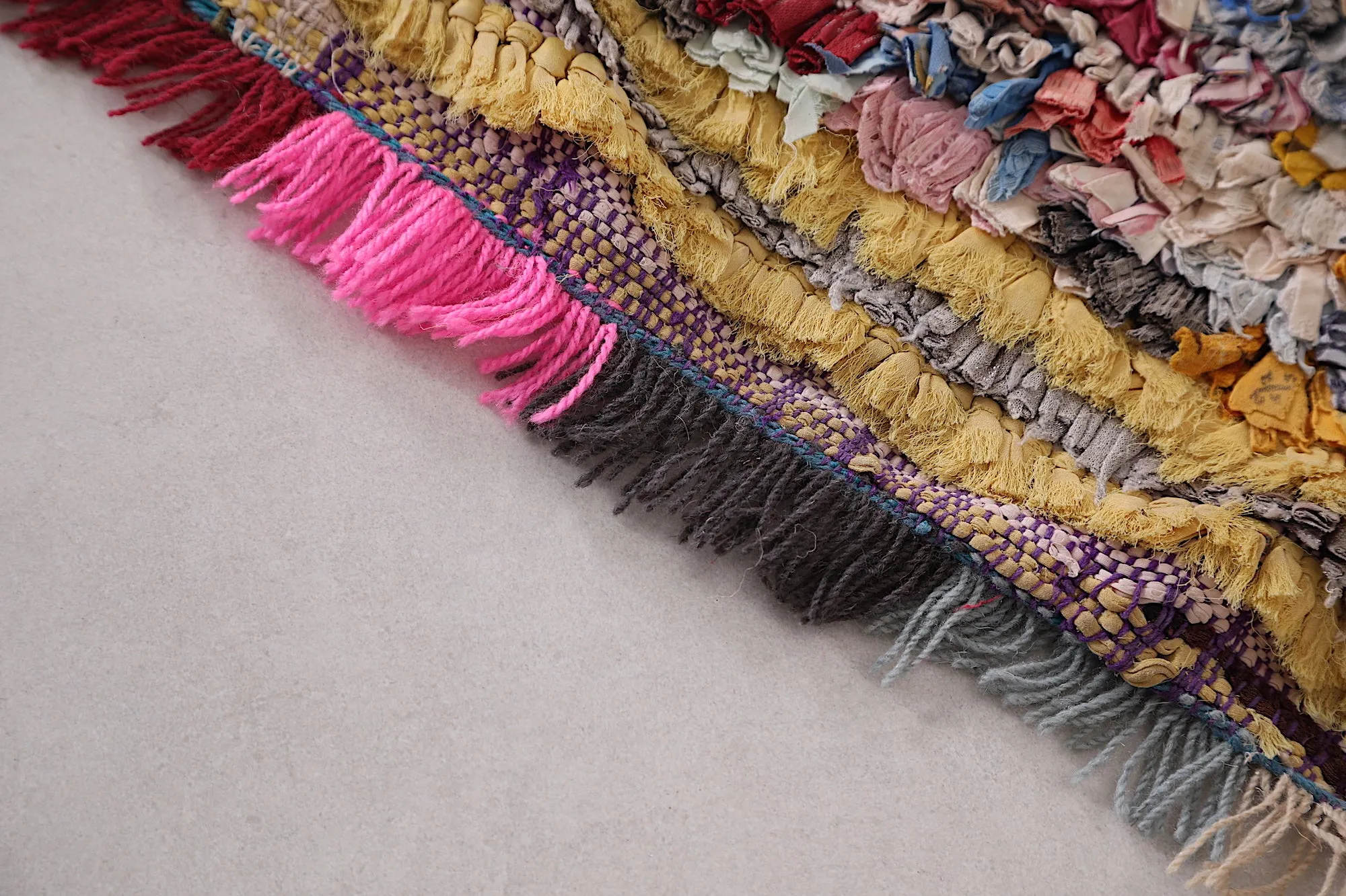 Vintage Boucherouite Runner Rug 3 x 7.2 Feet - Handwoven Moroccan Charm