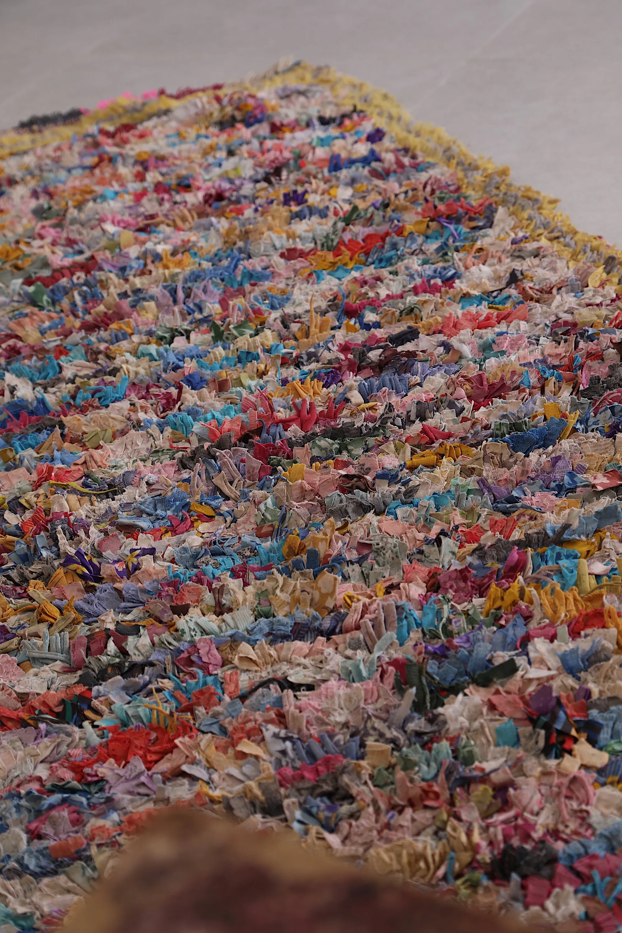 Vintage Boucherouite Runner Rug 3 x 7.2 Feet - Handwoven Moroccan Charm