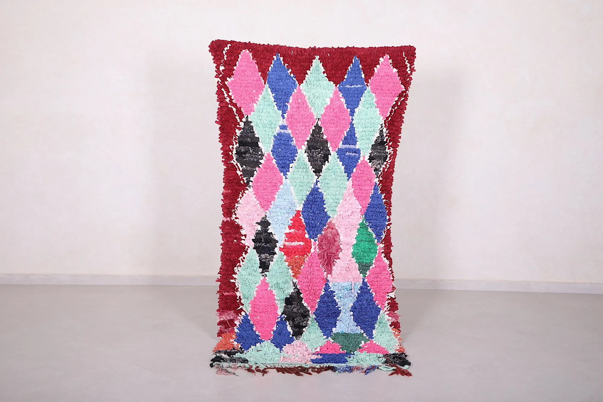 Vintage Boucherouite Runner Rug - 3.4 X 7.1 Feet