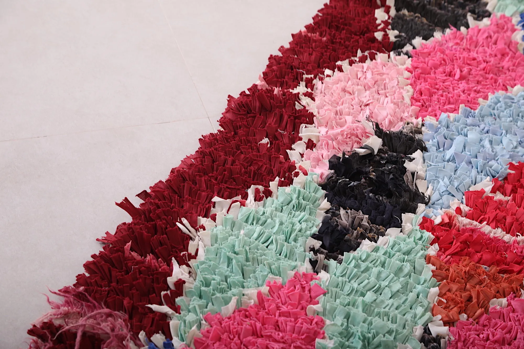 Vintage Boucherouite Runner Rug - 3.4 X 7.1 Feet