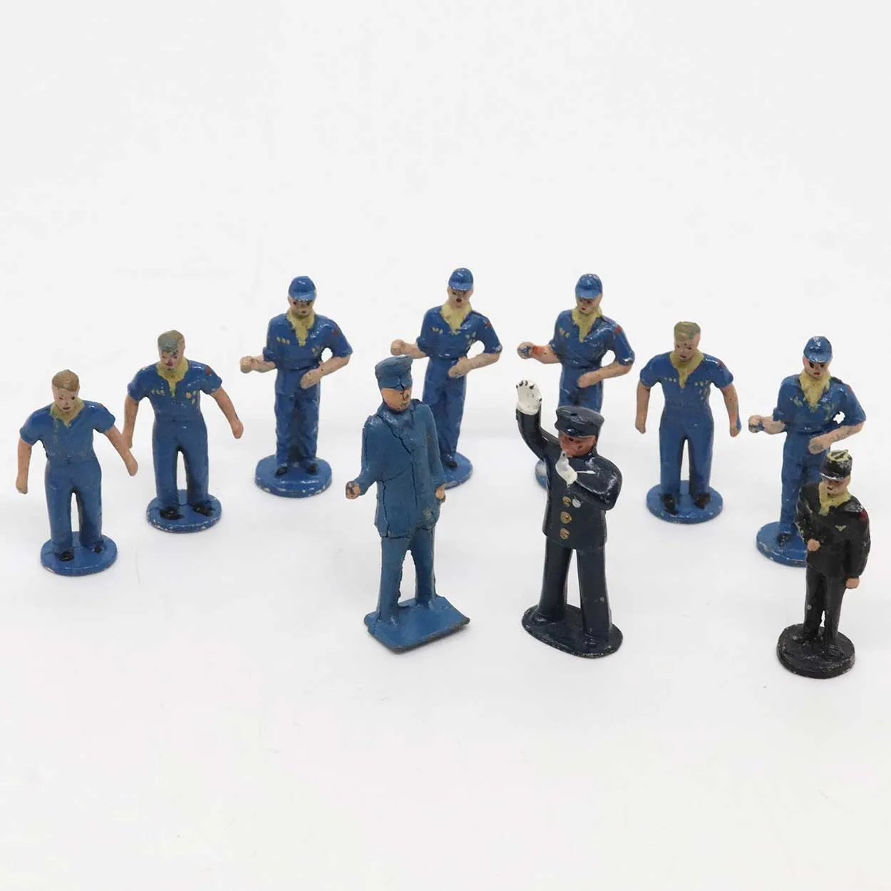 Vintage Collection of 10 American/English Painted Diecast Metal Toy Figures