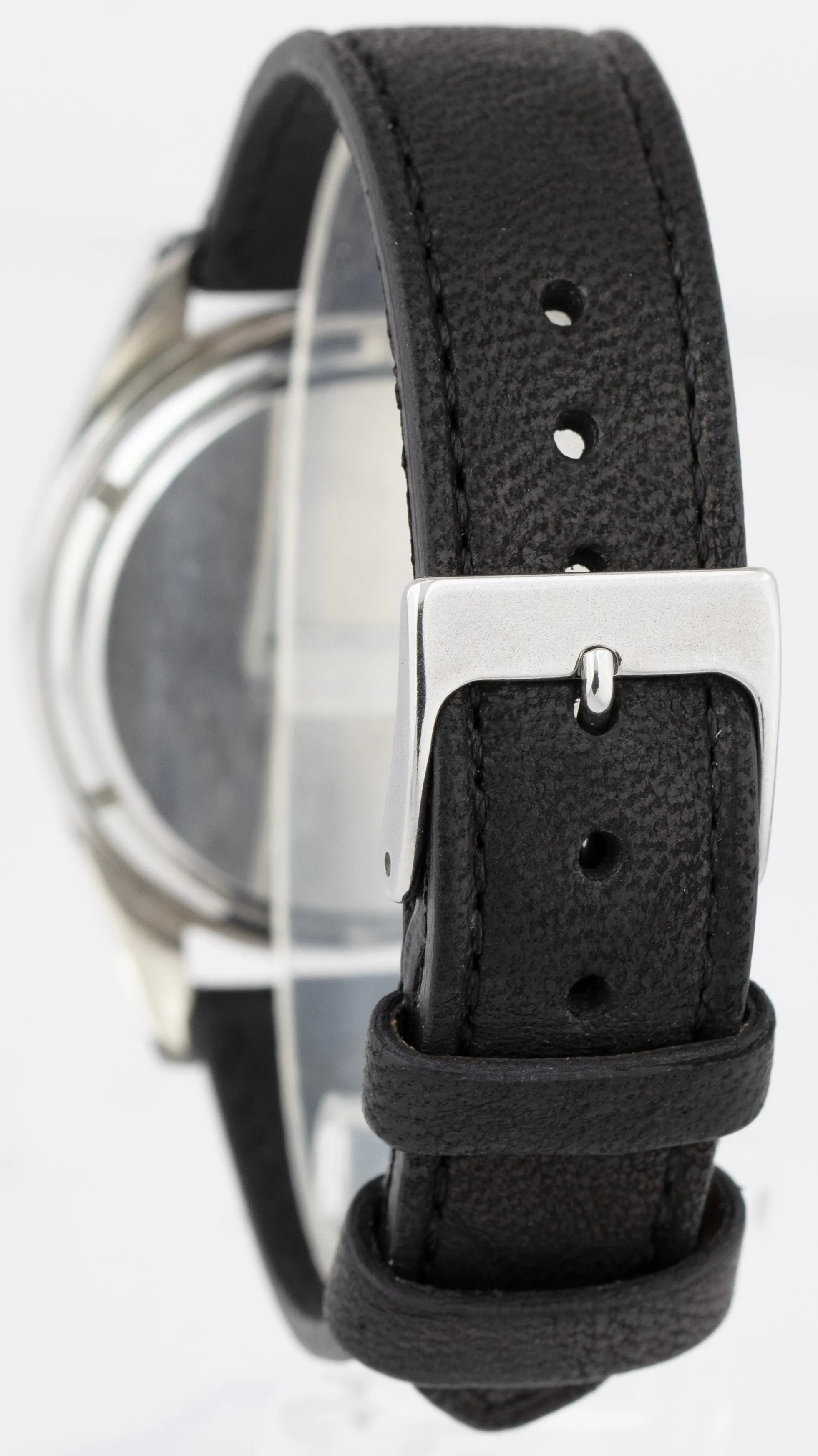 Vintage Heuer Carrera Black Chronograph Patina Stainless Steel 36mm Watch