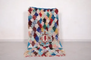Vintage Moroccan Area Rug - 2.8x5.5 ft | Handwoven Diamond Design