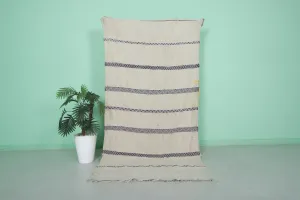 Vintage Moroccan Berber Wedding Blanket - 3.8 FT x 7.2 FT | Handwoven Decor