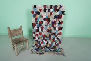 Vintage Moroccan Boucherouite Rug 2.7x4.7 ft | Vibrant Handwoven Decor